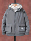 Boys Casual Non Stretch Hoodie, Fleece Zip Up Jacket, Kids Clothes For Fall Winter