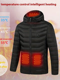 Lightweight Warm USB Heating Cotton Padded Coat, Casual Zip Up Lightweight Jacket Coat For Fall Winter