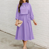 Women's Dresses Sexy Summer Women's High Waist Slim Fashion Solid Color Slim Temperament Maxi Dresses