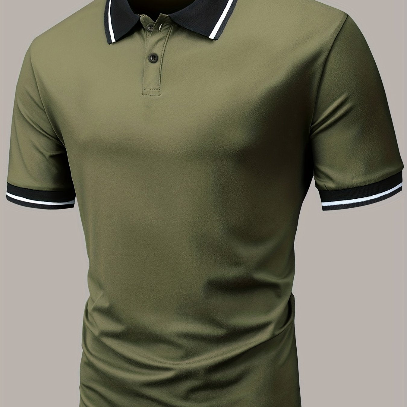 Casual V Neck Graphic Button Up Polo Shirts, Short Sleeves Comfortable Pullover Tops, Men's Summer Clothing