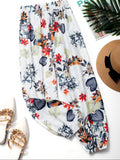 Floral Print Harem Pants, Casual Elastic Waist Summer Pants, Women's Clothing