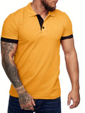 Men's Short Sleeve Casual Slim Fit Polo Shirts Basic Designed Classic Cut Cotton Shirts