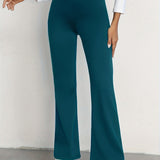 Women's Casual Pant High Waisted Flare Pant Workout Solid Pant