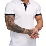 Men's Short Sleeve Casual Slim Fit Polo Shirts Basic Designed Classic Cut Cotton Shirts