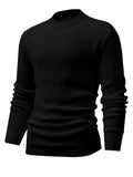 gbolsos  All Match Knitted Sweater, Men's Casual Warm Mid Stretch Round Neck Pullover Sweater For Fall Winter