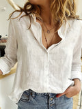 gbolsos  Long Sleeve Shirt, Button Up Loose Casual Top For Summer & Spring, Women's Clothing