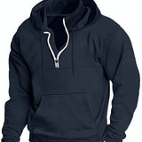 gbolsos  Men's Casual Pullover Hooded Sweatshirt With 1/4 Zipper