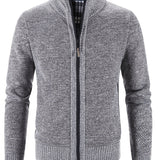 Two Sizes Smaller,  Men's Autumn And Winter Zipper Knitted Cardigan, Fleece Warm Sweater Jacket Best Sellers