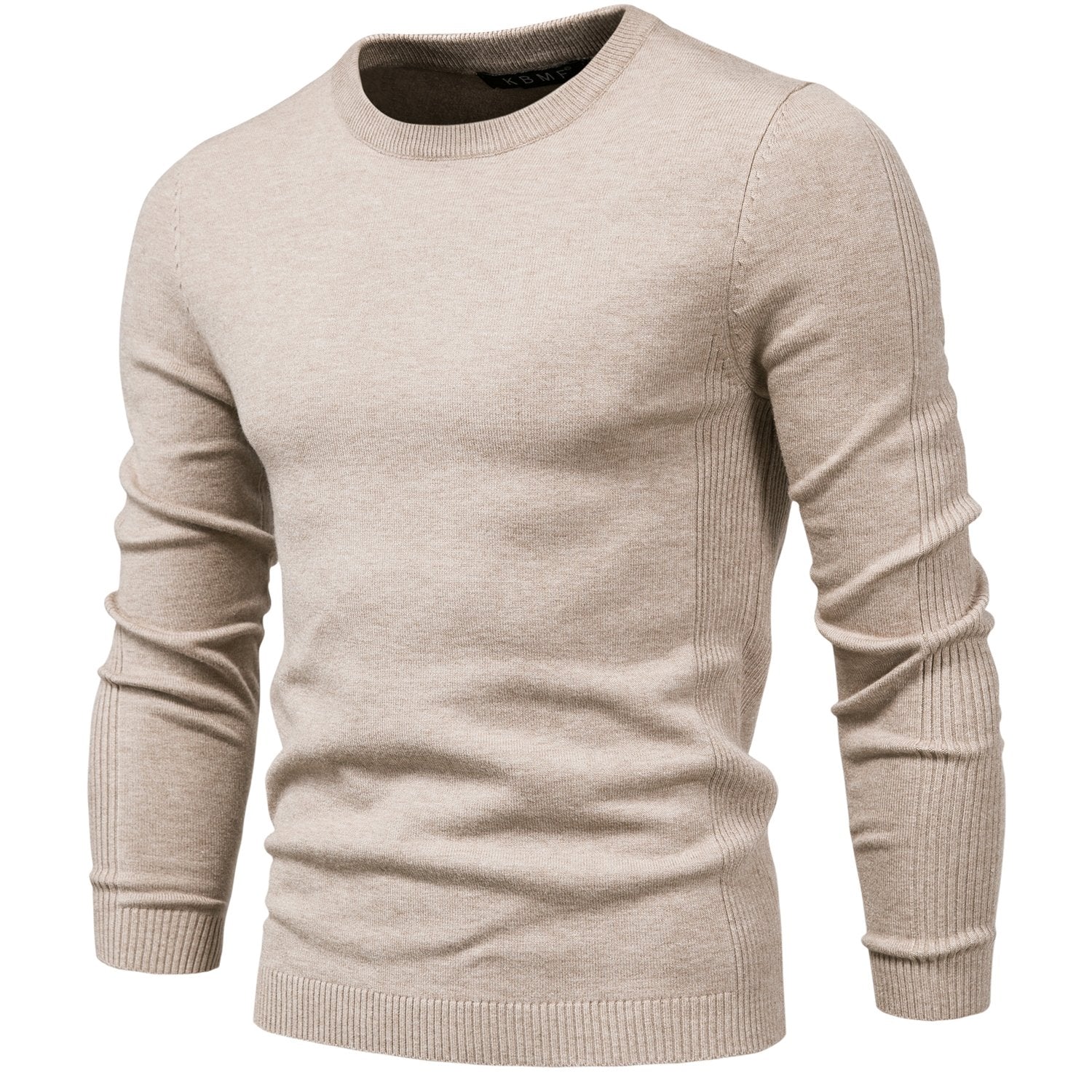 Men's Solid Color Crew Neck Slim Fit Knit Sweater