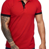 Men's Short Sleeve Casual Slim Fit Polo Shirts Basic Designed Classic Cut Cotton Shirts