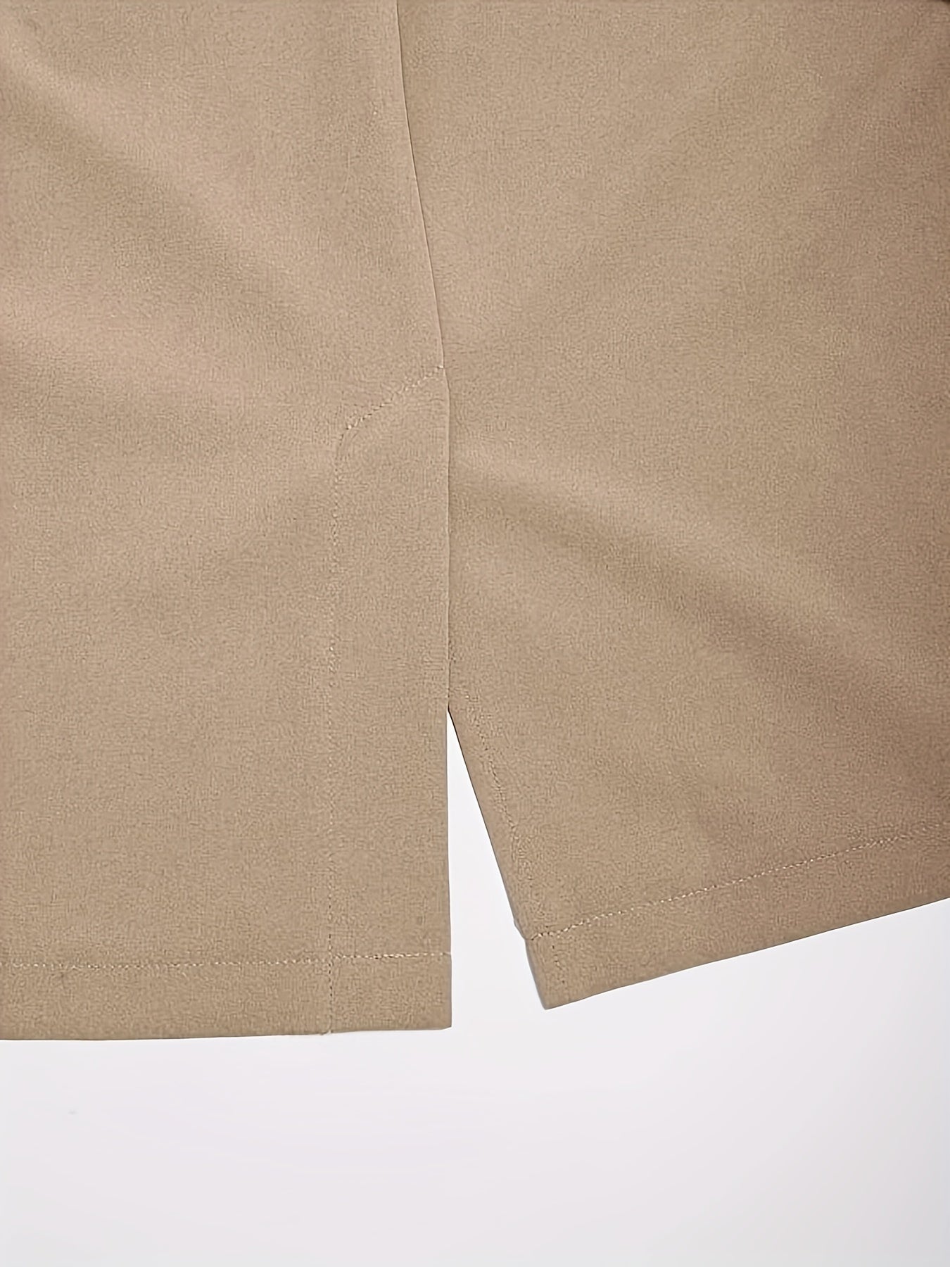 gbolsos  Solid Open Front Lapel Blazer, Elegant Long Sleeve Split Back Blazer For Office & Work, Women's Clothing
