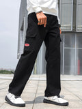 kkboxly  Multi Pocket Loose Fit Jeans, Men's Casual Street Style Denim Pants For All Seasons