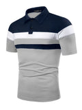 In 2023, The New Men's Short-sleeved Polo Shirt Color Matching Fashion Trend Is Matched With Men's Lapel Short-sleeved Polo Shirt.