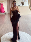 gbolsos  Split Hem Tube Dress, Elegant Sleeveless Dress For Party & Banquet, Women's Clothing