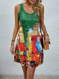 Color Block Sleeveless Dress, Casual Tank Dress For Spring & Summer, Women's Clothing