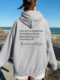 gbolsos  Dear Person Print Hoodies, Long Sleeve Drawstring Sweatshirt For Winter & Fall, Women's Clothing