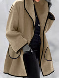 gbolsos  Waterfall Collar Overcoat, Casual Open Front Long Sleeve Outerwear, Women's Clothing