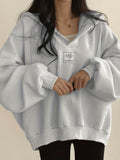 gbolsos  Solid Active Hooded  Sweatshirts, Drawstring Fleece Lined Loose Hoodie, Women's Clothing