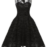 Gothic Contrast Mesh Sleeveless Dress, Elegant Bow Tie Pleated Dress, Women's Clothing