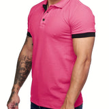 Men's Short Sleeve Casual Slim Fit Polo Shirts Basic Designed Classic Cut Cotton Shirts