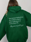 gbolsos  Dear Person Print Hoodies, Long Sleeve Drawstring Sweatshirt For Winter & Fall, Women's Clothing