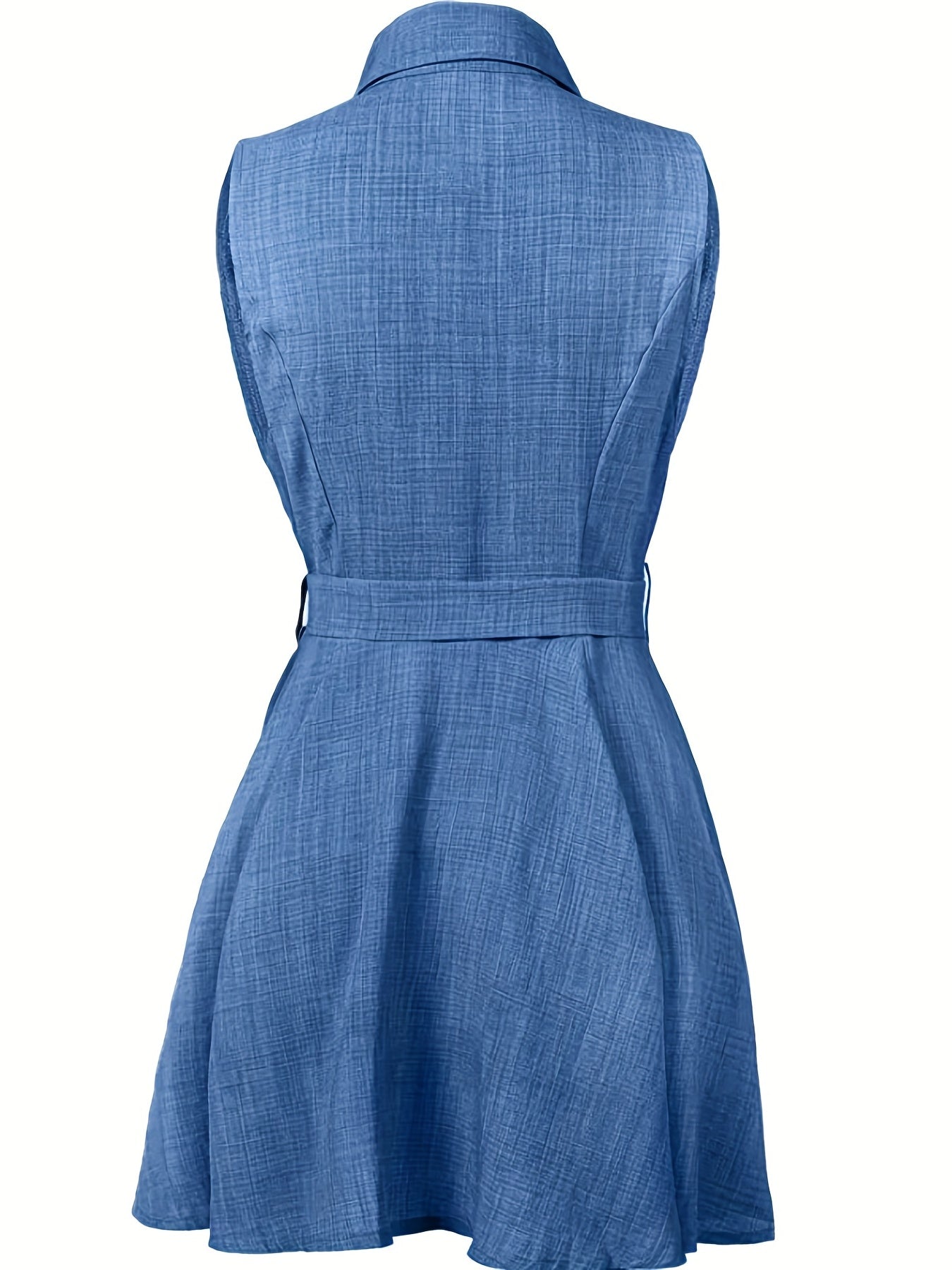 Button Front Sleeveless Dress, Casual Ruched Bodycon Mini Dress, Women's Clothing