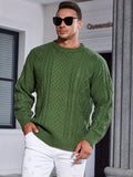 gbolsos  Men's Knit Argyle Sweater, Fashion Pullover Long-sleeved Sweater For Spring & Autumn, Plus Size