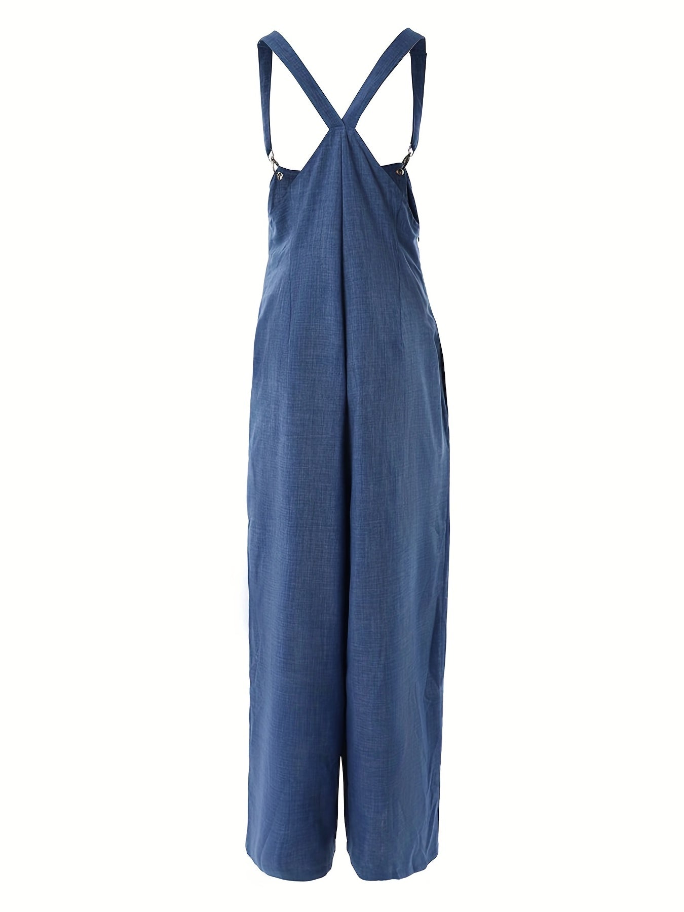 gbolsos  Zipper Overall Jumpsuit, Casual Wide Leg Sleeveless Jumpsuit, Women's Clothing