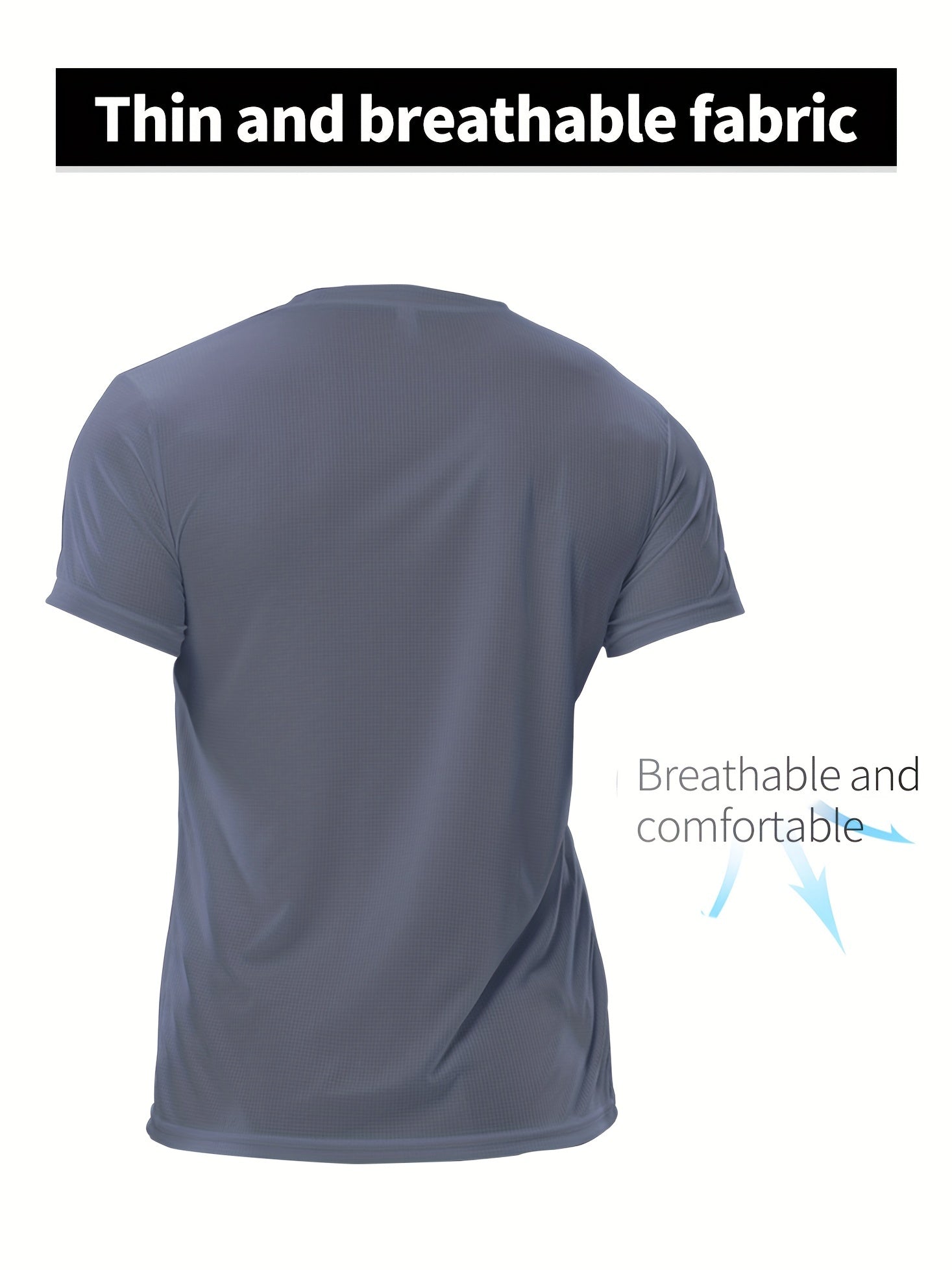 gbolsos  Ultralight Men's Crew Neck T-Shirt - Quick Drying, Sweat Absorbing, Breathable Sport Shirt For Fitness, Gym, And Running
