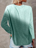 gbolsos  Color Block Pocket T-Shirt, Casual Crew Neck Long Sleeve T-Shirt For Spring & Fall, Women's Clothing