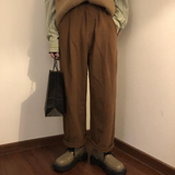 Gbolsos2022 Men's Japanese Retro Solid Color Wide Leg Pants Elastic Overalls Fashion Trendy Trousers Streetwear Loose Casual Pants