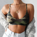 Gbolsos Crop Top Women's Camouflage Camisole Underwear without Steel Ring Summer Wild Sexy Backless Tube Top Female Casual Tank Top