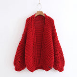 Jastie Winter Fashion Women's Cardigans   Strawberry Pattern Single-Breasted V-Neck Puff Sleeve Loose Sweater кардиган