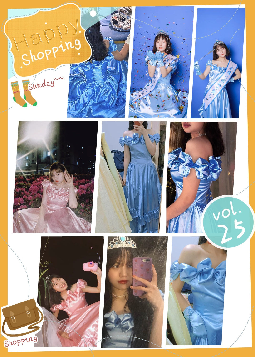 Gbolsos Blue Elegant Victorian Dress Women Summer Long Fairy Korean Strap Dress Kawaii Vintage Evening Party Dress Women