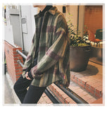 Gbolsos2021 New Fashion Men Plaid Shirt Casual Loose Wool Jacket Coat Men Long Sleeve Shirt Mens Clothing Streetwear