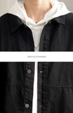 Gbolsos Men's All-match Denim Jacket Autumn and Winter Hong Kong Style Loose Korean Solid Color Fashion Comfortable Casual Work Jacket