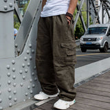 Gbolsos Trendy Loose Baggy Cargo Pants Men Casual Hiphop Harem Cotton Straight Trousers Wide Leg Plus Size Streetwear Clothing