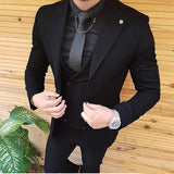 Gbolsos Mens Wedding Suits Groom Wear Tuxedos Prom Dresses Best Man Suit Party Suit Business Suit Three Pieces Suit( Jacket+Pants+Vest)