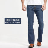 Gbolsos Mens Boot Cut Jeans Slightly Flared Slim Fit Blue Black Trousers Designer Classic Male Stretch Denim Pants