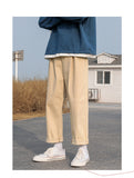 Gbolsos Solid Color Men's Harem Pants 2021  Korean Men Casual Straight Pants Harajuku Man Cotton Trousers 3XL