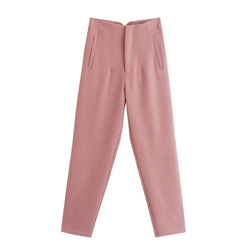 Gbolsos Pants For Women High Waist Woman Trousers Autumn Fashion Streetwear Office Elegant Casual Famale Stright Pants