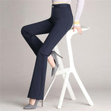 Gbolsos Women's Pants Fashion Casual Loose Slim Flared Trousers High Waist Formal Trousers For Woman Skinny Solid  Office Lady Wear