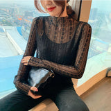 Gbolsos New Transparent Korean Fashion Loose Women Blouse 22 Colors Can Choose Female Bottoming Blouses Plus Size Cheaper Tops