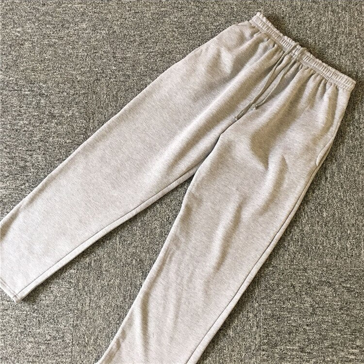 Gbolsos Spring Men Plus Size Pants Solid Baggy Loose Elastic Pants Cotton Sweatpants Casual Pants Autumn Straight Trousers