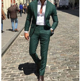 Gbolsos New Arrival Slim Fit Male Suit Notched Lapel Groom Tuxedos Formal Business Men Suits 2 Pieces Blazer Pants Traje Hombre