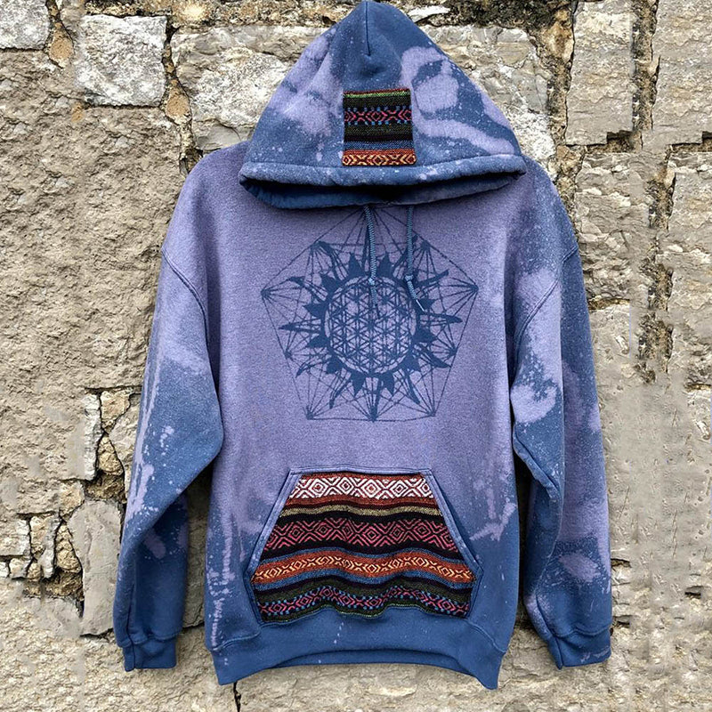 Gbolsos New Casual Warm Pullover Tops Fashion Totem Printing Hooded Sweatshirt Autumn Winter Casual Long Sleeve Loose Hoodies Streetwear
