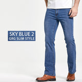 Gbolsos Mens Boot Cut Jeans Slightly Flared Slim Fit Blue Black Trousers Designer Classic Male Stretch Denim Pants