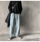 Gbolsos Korean Style Loose Wide Leg Jeans For Men   Blue Baggy Denim Pants Kpop Clothes Fashion Jeansy Ulzzang Cargo Jeans Male