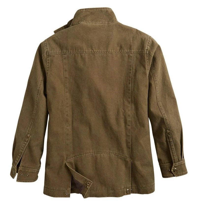 Gbolsos Autumn Casual Streetwear Overcoat Jacket 5XL Men Military Long Sleeve Stand Collar Zipper Autumn Jackets Coats Men's Clothing