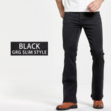 Gbolsos Mens Boot Cut Jeans Slightly Flared Slim Fit Blue Black Trousers Designer Classic Male Stretch Denim Pants